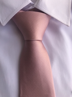 Gravata Rose Quadradinho Para Padrinhos Slim e Semi Slim