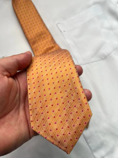 Gravata Semi Slim Laranja Pontinhos - 1200 Fios na internet