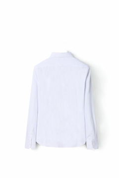 Camisa Social Slim Fit Branca Riscadinha - Manga Longa - - loja online