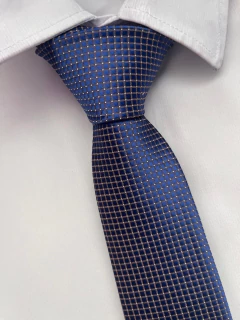 Gravata Semi Slim Azul Lançamento- 2400 Fios