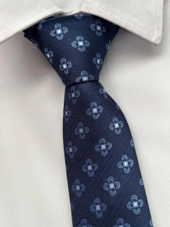 Gravata Semi Slim Azul Marinho- 2400 Fios