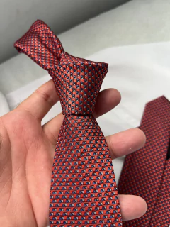 Gravata Semi Slim Vermelha Escuro Luxo DF Gravatas- 2400 Fios - comprar online