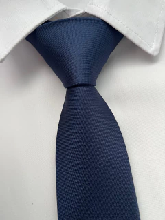 Gravata Semi Slim Azul Marinho - 2400 Fios