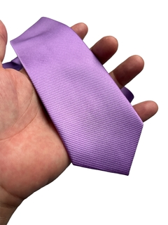 Gravata Semi Slim Lilas Violeta Riscadinha - comprar online