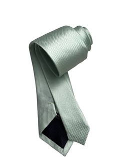Gravata Verde Menta Semi Slim Quadriculada