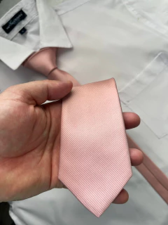 Gravata Semi Slim Rosa Cha na internet