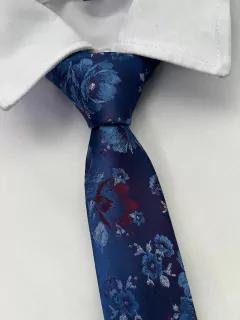 Gravata Slim Kashmir Azul - 2400 fios