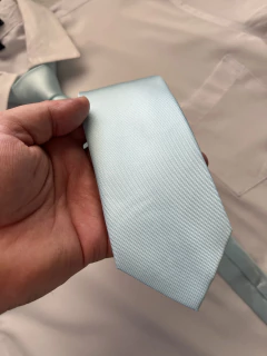 Gravata Semi Slim Azul Luxo DF Gravatas- 2400 Fios na internet