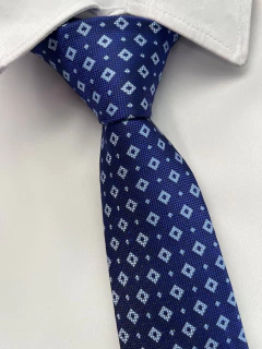 Gravata Semi Slim Azul - 2400 Fios