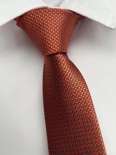Gravata Semi Slim Terracota Lançamento - DF Gravatas - 2400 Fios