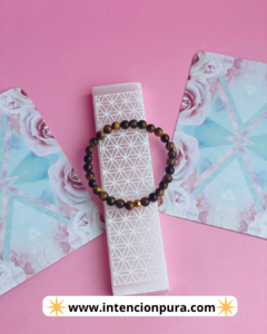 PULSERA OJO DE TIGRE CON ESFERA EN ACERO - comprar online