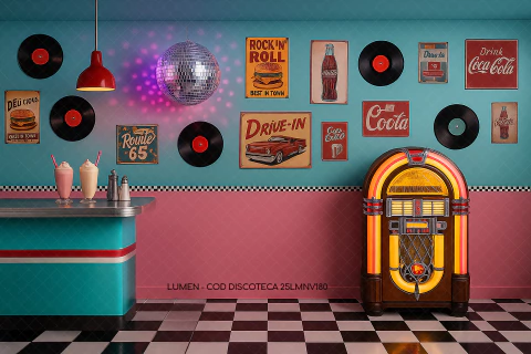 FUNDO FOTOGRÁFICO DISCOTECA 25LMNV180 - comprar online