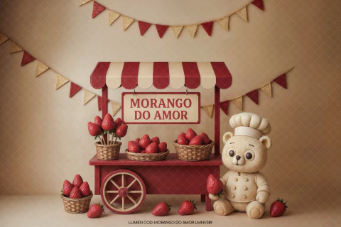 FUNDO FOTOGRÁFICO MORANGO DO AMOR LMNV389 - comprar online