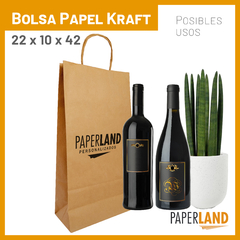 Bolsas de Papel 22x10x42 Personalizadas 2 Caras x 2 Colores - comprar online