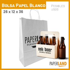 Bolsas de Papel 26x12x36 Personalizadas 1 Cara x 2 Colores - comprar online
