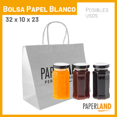 Bolsas de Papel 32x10x23 Personalizadas 2 Caras x 1 Color - comprar online