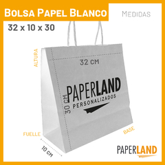 Bolsas de Papel 32x10x30 Personalizadas 2 Caras x 1 Color en internet