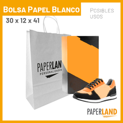 Bolsas de Papel 30x12x41 Personalizadas 1 Cara x 2 Colores - comprar online
