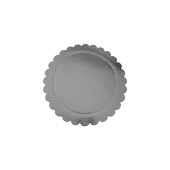 Plato Blonda Cartón Plateado Para Torta x 10 u.