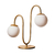 ABAJUR SOUL C/ 02 GLOBOS 22X31X41CM 2L G9 METAL E GLOBO Ø12CM | USINA 16532/2