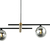 PENDENTE BAMBU METAL PRETO E BRONZE VIDRO FUME 23X98X16,5CM 4XG9 | BELLA ILUMINAÇÃO HL017LB na internet
