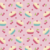 Tricoline - Coleção DELÍCIA - Torta - Fundo Rosa - 0,50m X 1,50m