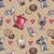 CAFÉ COM AS AMIGAS - MEU CAFÉ - FUNDO CARAMELO -Tricoline Digital - 0,50m X 1,50m