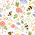 Tricoline - ABELHINHAS NO JARDIM - Fundo BRANCO - 0,50m X 1,50m