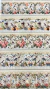 BARRADOS VINTAGE FLORAL BIRD - Tricoline Digital PANO PRA MANGGA - faixas - barrados - 0,55 cm x 1,50 cm