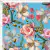 FLORAL MAGDA - FUNDO AZUL- 0,50m X 1,50m