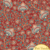 Tricoline - Coleção KALAMKARI- Floral - Fundo Vermelho - 0,50m X 1,50m