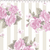 Tricoline Coleção FLORAL - ROSAS COM LISTRAS CINZA e Fundo Branco - 0,50M X 1,50M