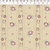 Tricoline estampada - Coleção Millita Vergara - Listras Florais - Fundo Bege - 0,50m X 1,50m