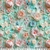 ESTAMPA FLORAL SUAVE 3D EM FUNDO VERDE ÁGUA - 0,50m X 1,50m - comprar online