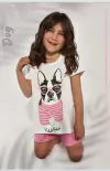 Pijama Nena/Teen Georgette, Remera y Short de Jersey Peinado.(453)