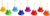 Sinos de Mão Coloridos - Kit com 8