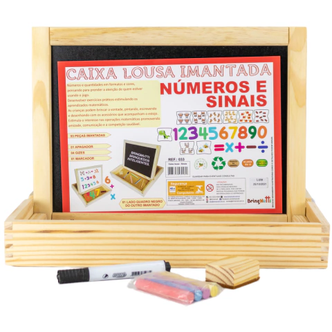 Caixa Lousa Imantada – Números e Sinais