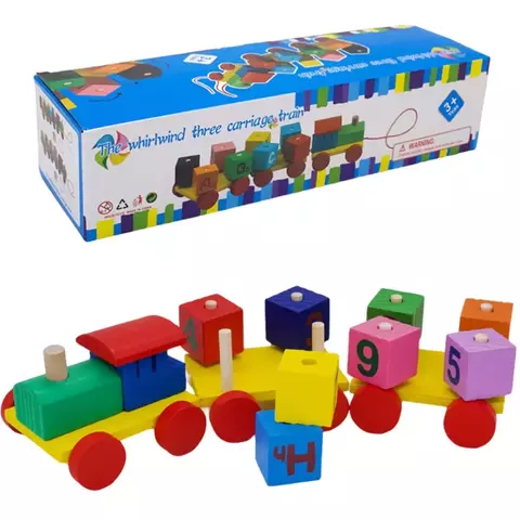 Trem de Madeira - Blocos que Giram - comprar online
