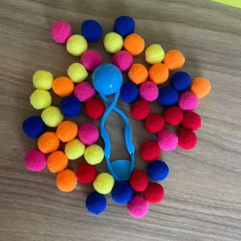 Kit Pinça e 50 pompons