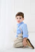 Camisa Manga Longa Lisa Azul (Tricoline) - Andressa Kids | Moda Infantil