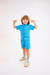 Mauricinho Linho Gola Padre Azul Turquesa - Andressa Kids | Moda Infantil