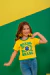 T-shirt bandeira brasil ( feminina ) - Amarela com gola verde - loja online