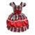 Vestido Xadrez Babado - Vermelho c/ preto - comprar online