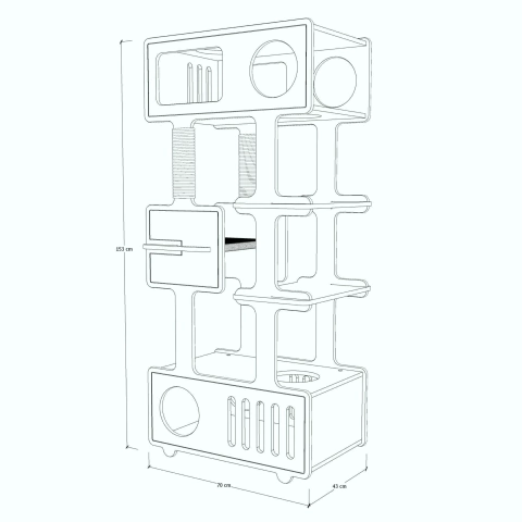 Torre Para Gatos Tom Azul - Móveis e Playgrounds para Gatos | Ferpa Design