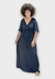 Vestido Cacay Longo com Túnel e Fendas - Preto