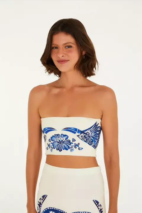 Top Reto Farm Double Estampado Coqueiro Tropical
