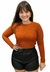 Blusa Cropped Manga Longa Colcci Metalizada Laranja
