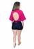 Blusa Tshirt Cropped Open - Rosa Tango - FASCINIOS BOUTIQUE