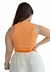 Blusa Top Cropped Canelado Open - Laranja - comprar online