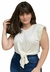 Blusa Cropped Open Nó Bege